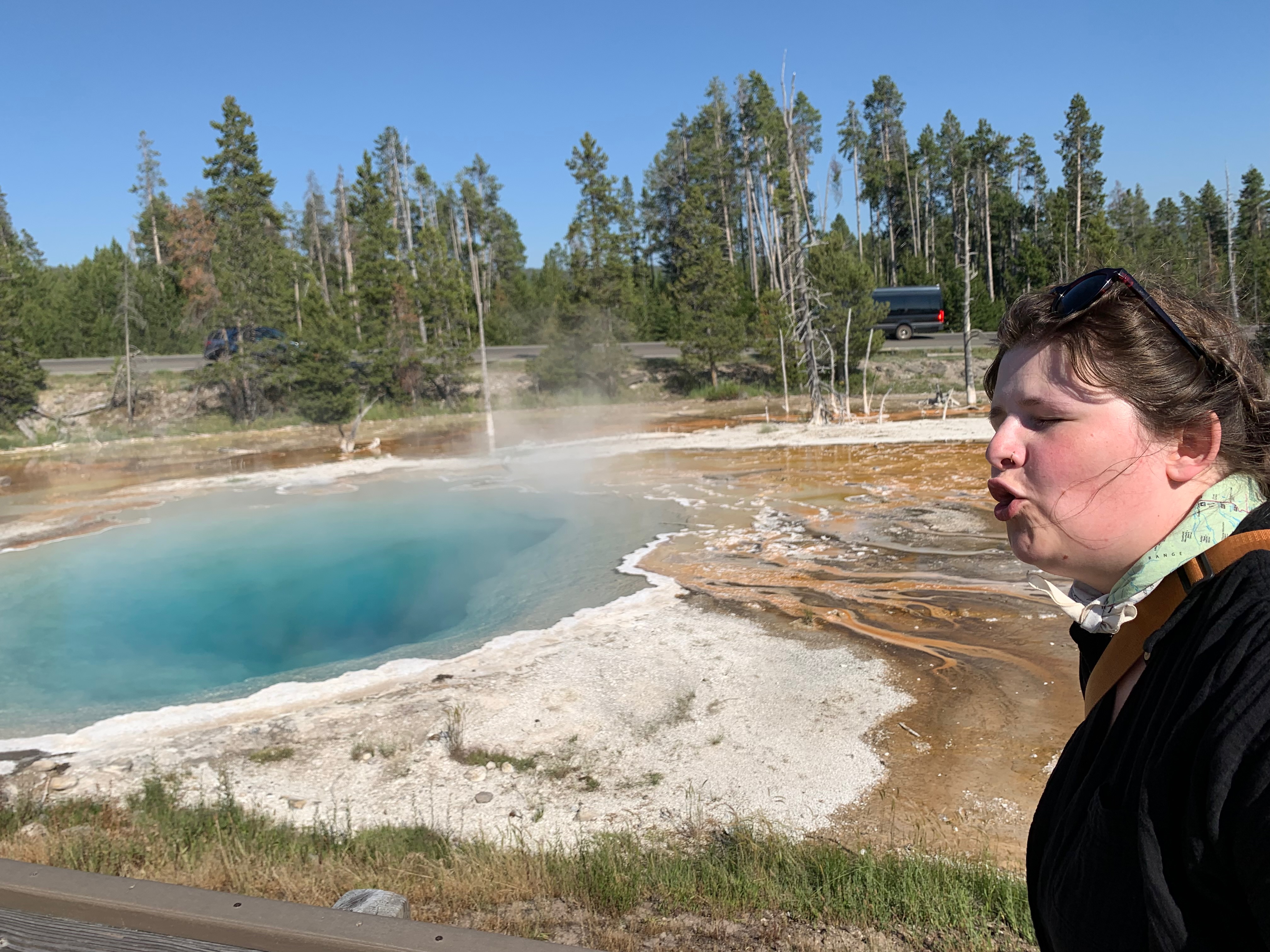 A blue geothermal pool